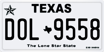 TX license plate DOL9558