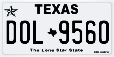TX license plate DOL9560