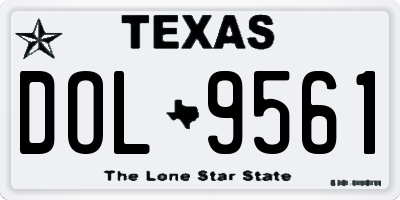 TX license plate DOL9561