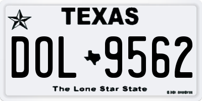 TX license plate DOL9562