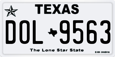 TX license plate DOL9563
