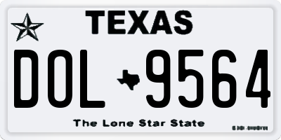 TX license plate DOL9564