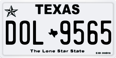 TX license plate DOL9565