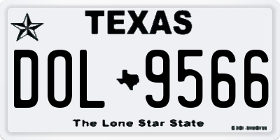 TX license plate DOL9566
