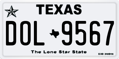 TX license plate DOL9567