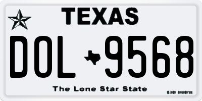 TX license plate DOL9568