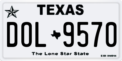 TX license plate DOL9570