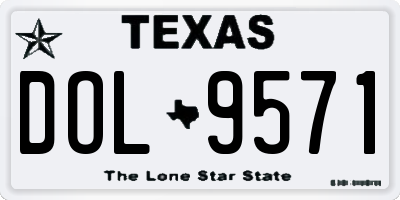 TX license plate DOL9571