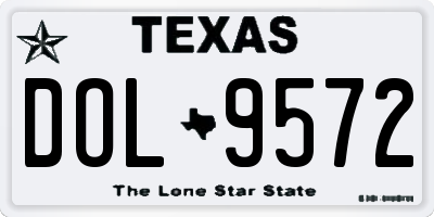 TX license plate DOL9572