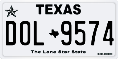 TX license plate DOL9574