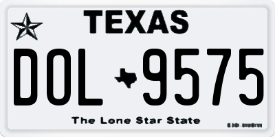 TX license plate DOL9575
