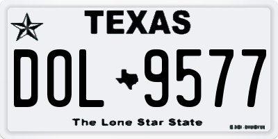 TX license plate DOL9577