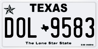 TX license plate DOL9583