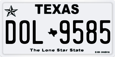 TX license plate DOL9585