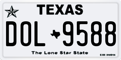 TX license plate DOL9588