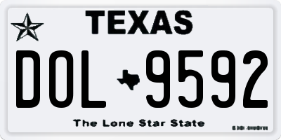 TX license plate DOL9592