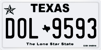 TX license plate DOL9593