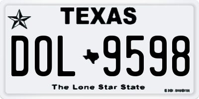 TX license plate DOL9598