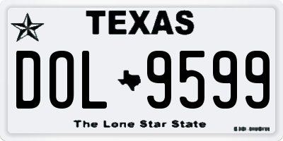 TX license plate DOL9599