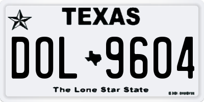 TX license plate DOL9604