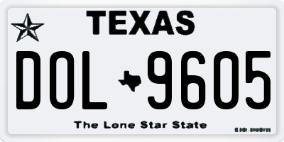 TX license plate DOL9605