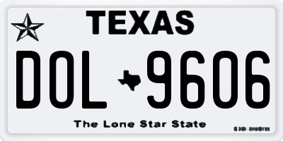 TX license plate DOL9606