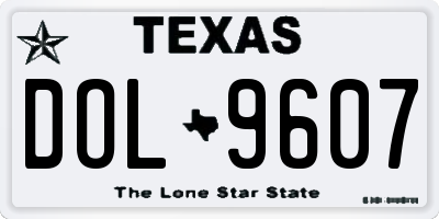 TX license plate DOL9607