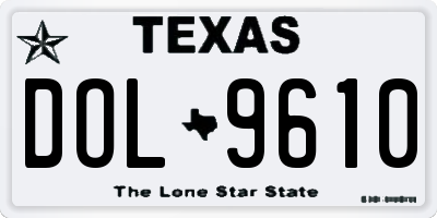 TX license plate DOL9610