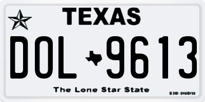 TX license plate DOL9613
