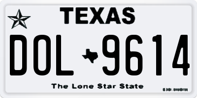 TX license plate DOL9614
