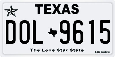 TX license plate DOL9615
