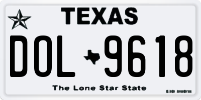 TX license plate DOL9618
