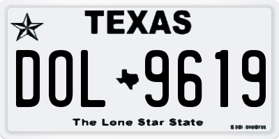TX license plate DOL9619