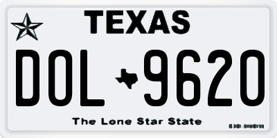 TX license plate DOL9620