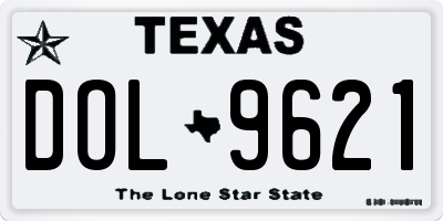TX license plate DOL9621