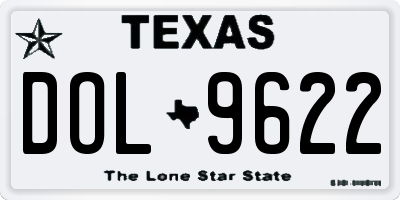 TX license plate DOL9622