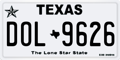 TX license plate DOL9626