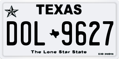 TX license plate DOL9627