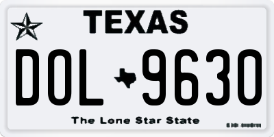 TX license plate DOL9630