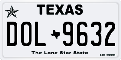 TX license plate DOL9632