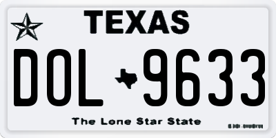 TX license plate DOL9633