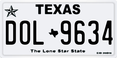 TX license plate DOL9634
