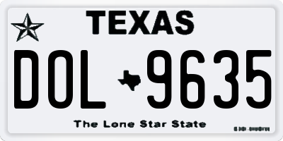 TX license plate DOL9635
