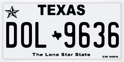 TX license plate DOL9636