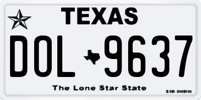 TX license plate DOL9637