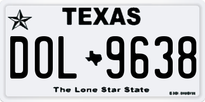 TX license plate DOL9638