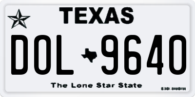 TX license plate DOL9640