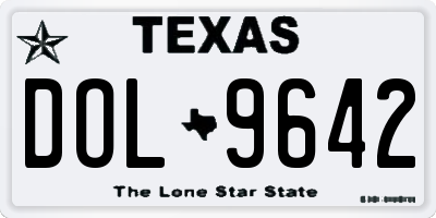 TX license plate DOL9642