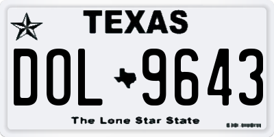 TX license plate DOL9643