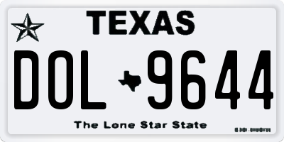TX license plate DOL9644